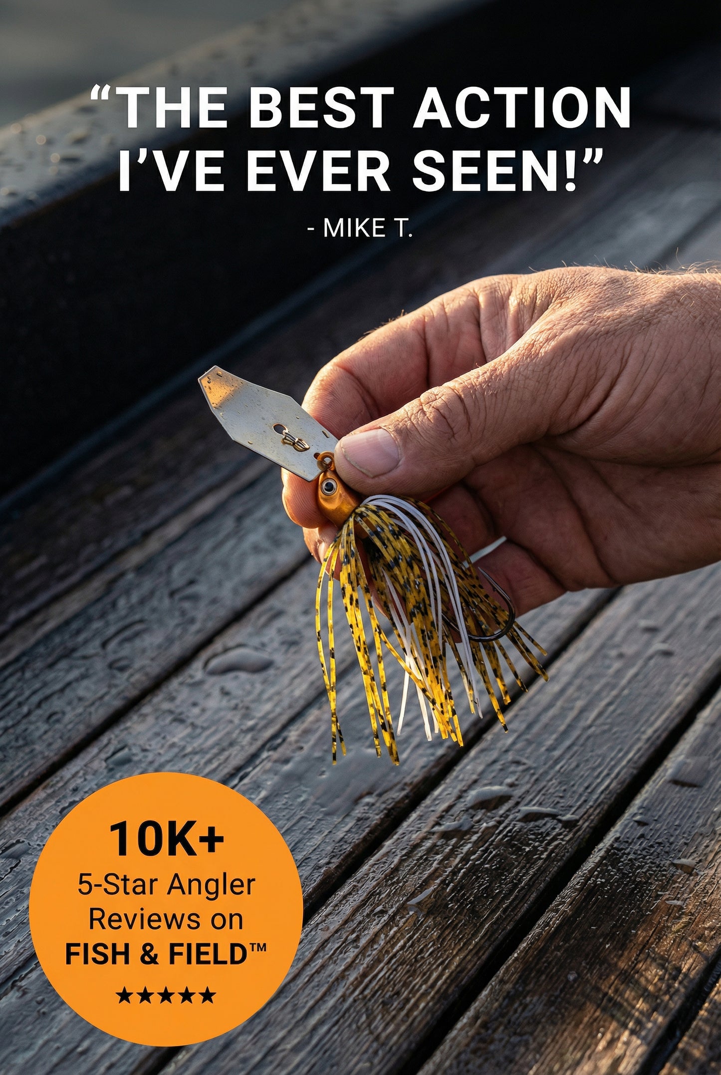 Vibrating Jig Bladed Swim Premium with Rubber Skirt for Freshwater