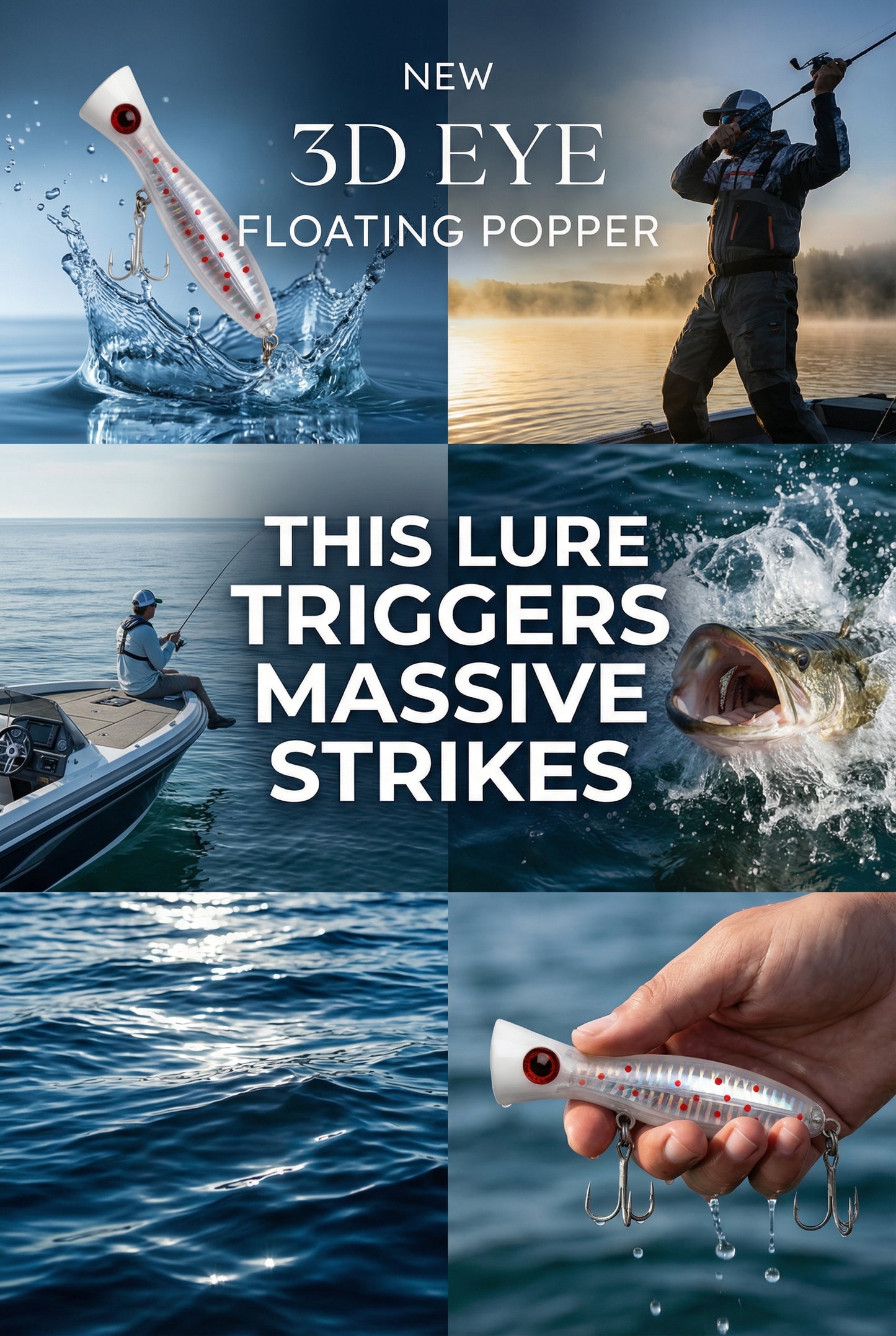 Floating Popper Premium Fishing Lure 3D Eyes