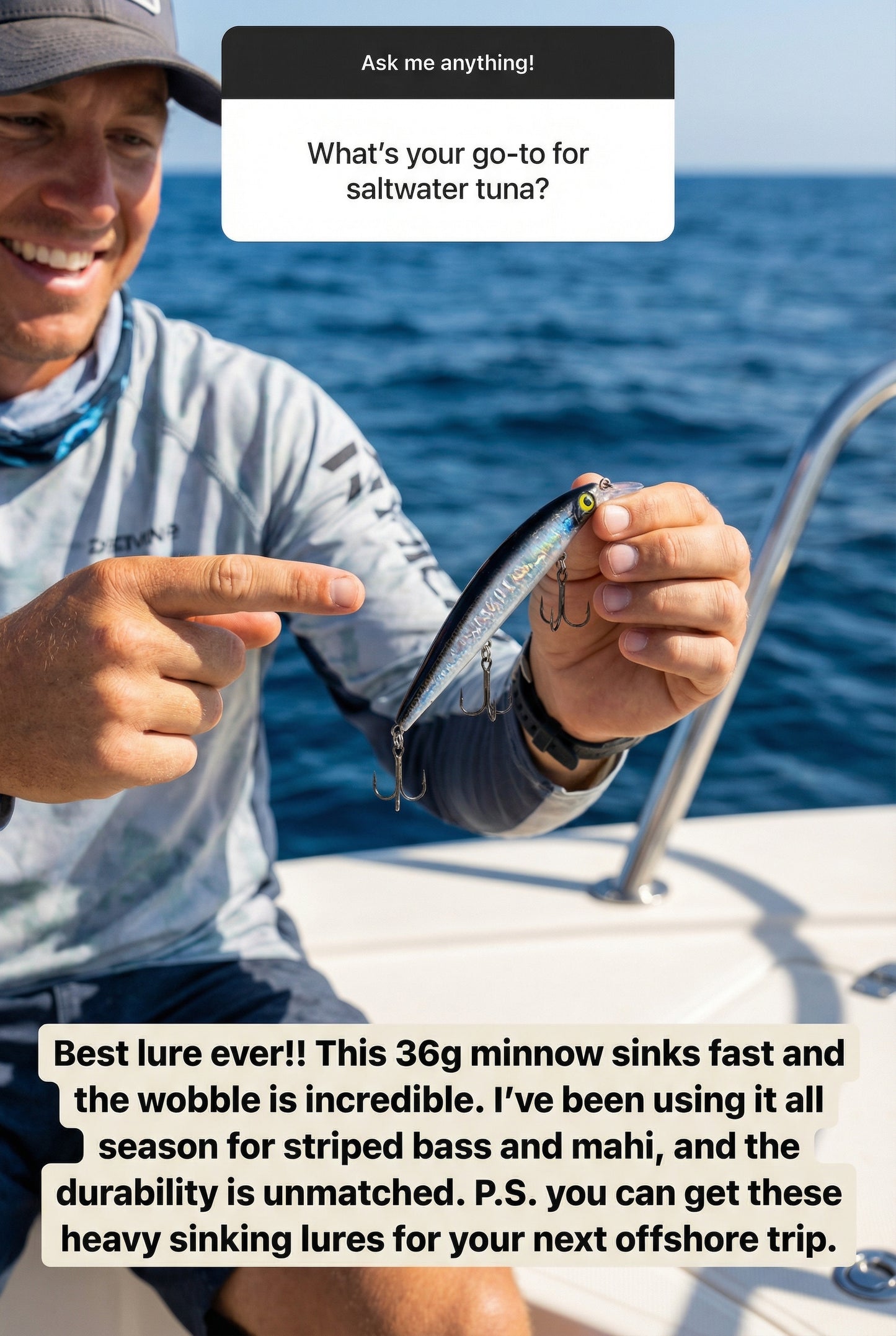 Minnow Premium Fishing Lure Sinking Heavy Wobble Black and Silver