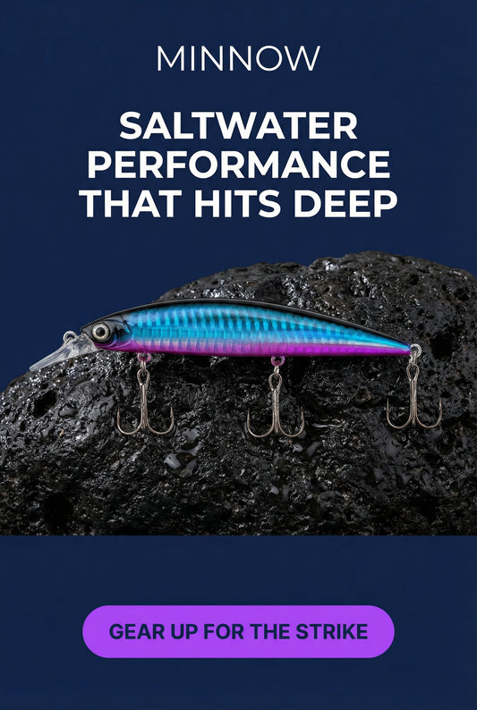 Minnow Premium Fishing Lure Sinking Heavy Wobble Blue and Violet