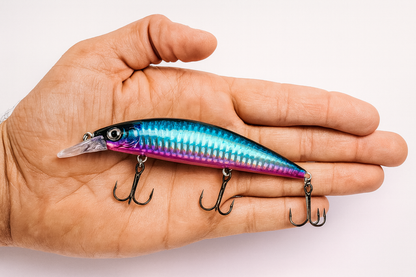 Minnow Premium Fishing Lure Sinking Heavy Wobble Blue and Violet