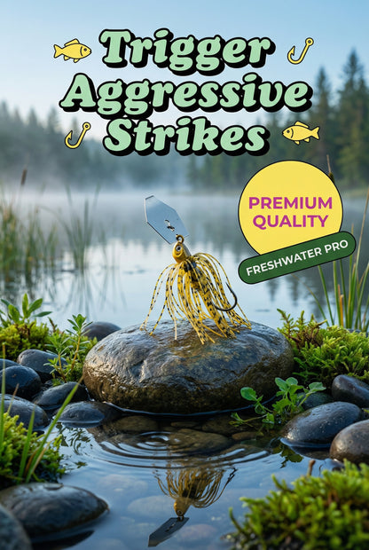 Vibrating Jig Bladed Swim Premium with Rubber Skirt for Freshwater