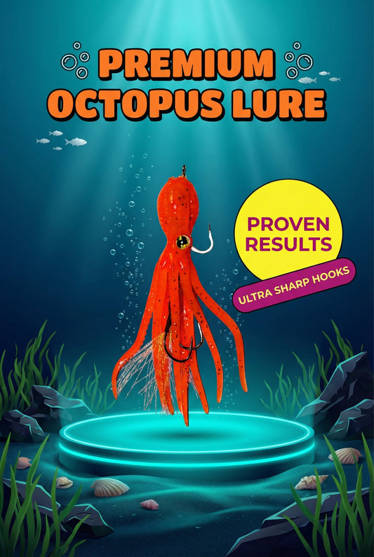 Skirt Octopus Premium Lure Hook Fishing Orange